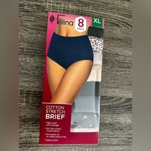 Felina Ladies' Cotton Stretch Brief High Waist 8pk Sz XL Brand New Sealed